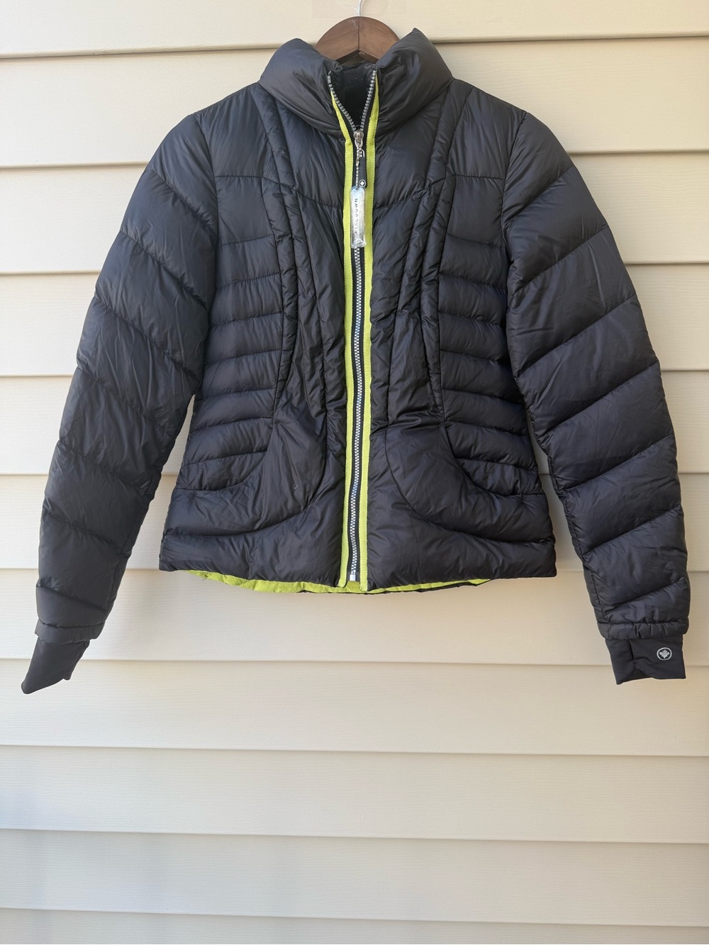 Halifax Traders Black Real Down Puffer Jacket Small Packable Thumbholes